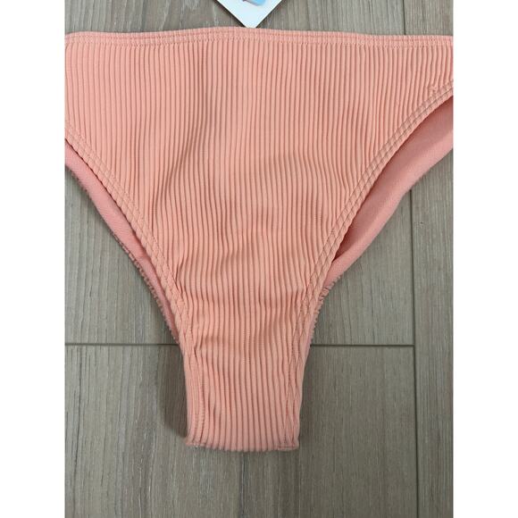 ROXY Rib Roxy Love The Goofy Bikini Bottom Salmon - Large - NWT - Picture 3 of 9